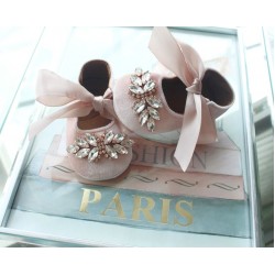 Dusty pink baby shoes..luxury shoes..baby crib shoes..baby shower shoes..1st birthday shoes. VioletsBoutiqueGoods