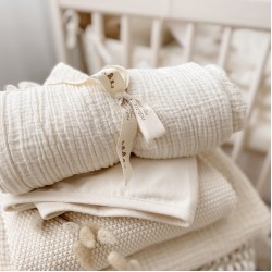 Organic Baby Blankets in Soft Muslin Fabric - Ideal for Eco-Conscious Parents, 100% Organic Cotton 110*110cm Blanket Gift For Baby naturaborn  